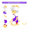 Matching children educational game. Match parts of cartoon mouse. Activity for kids and toddlers.